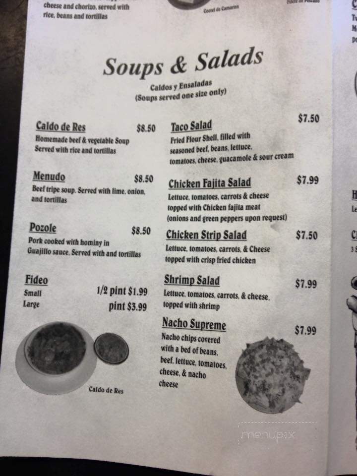 Restaurante El Mariachi - Moline, IL menu_pic
