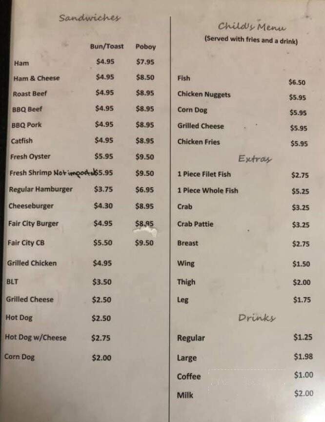 Main Street Restaurant - Franklinton, LA menu_pic