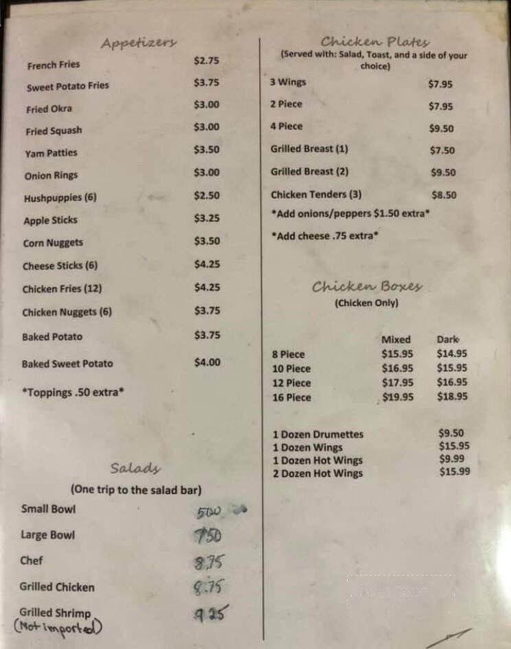 Main Street Restaurant - Franklinton, LA menu_pic