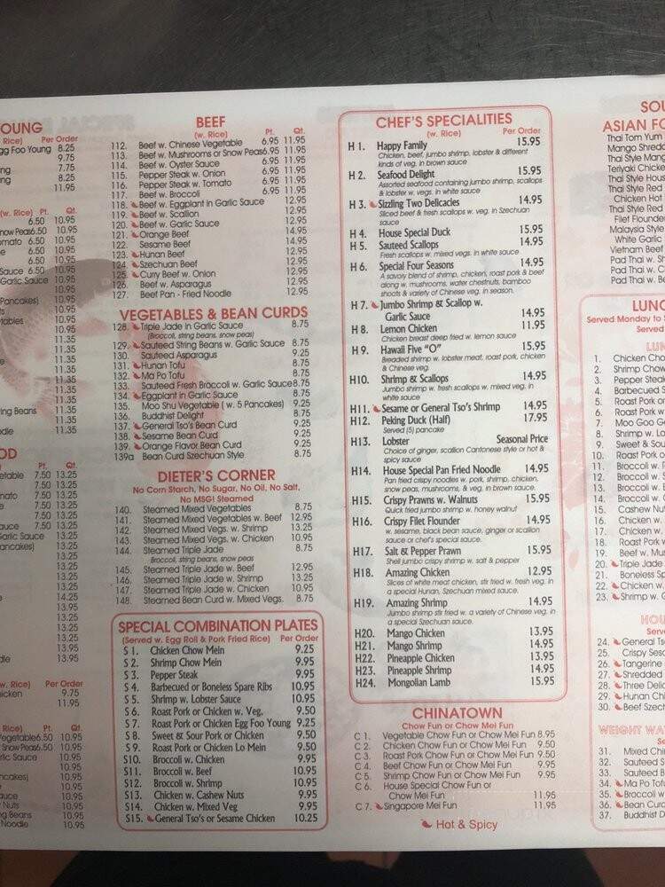 China Chinese Restaurant - Millbrook, NY menu_pic