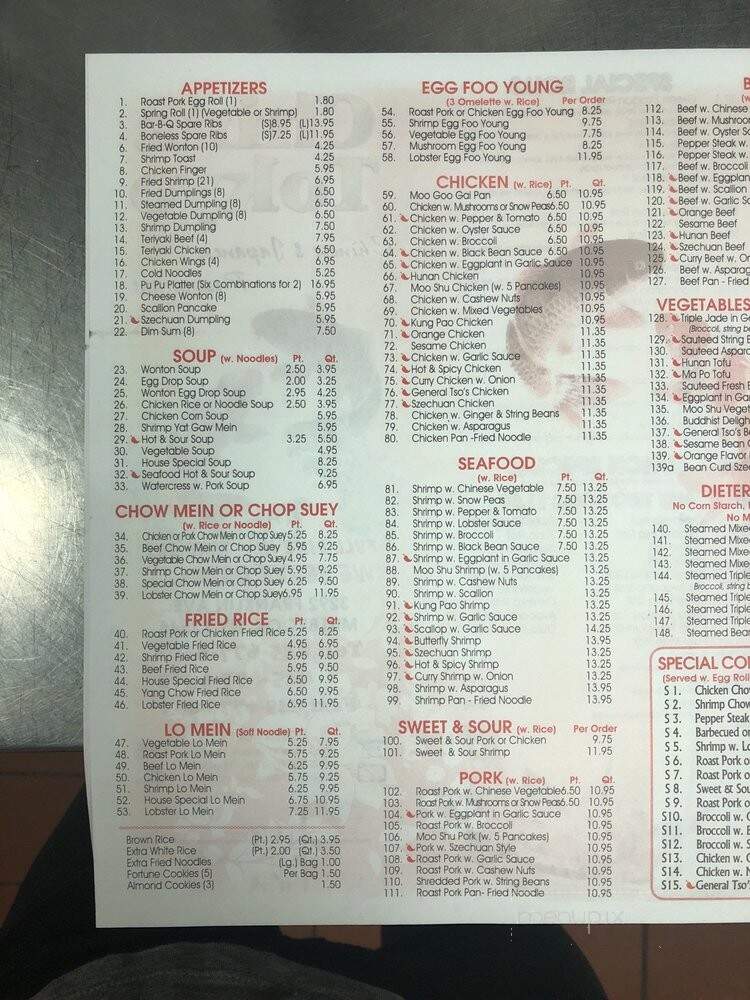 China Chinese Restaurant - Millbrook, NY menu_pic