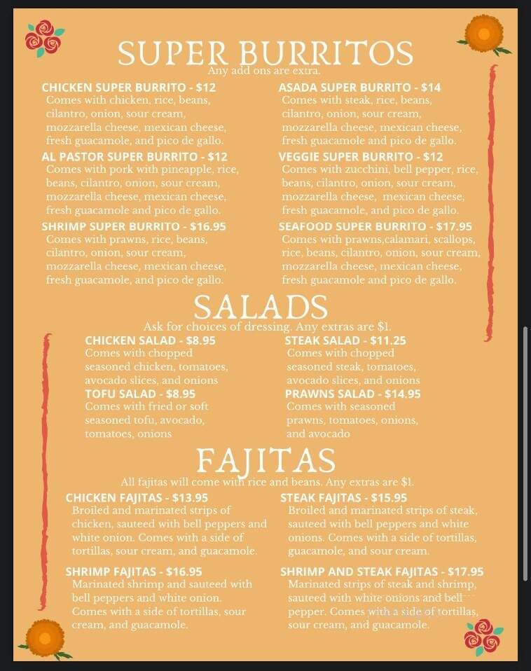 Maria's Authentic Mexican Restaurant - North Bend, OR menu_pic
