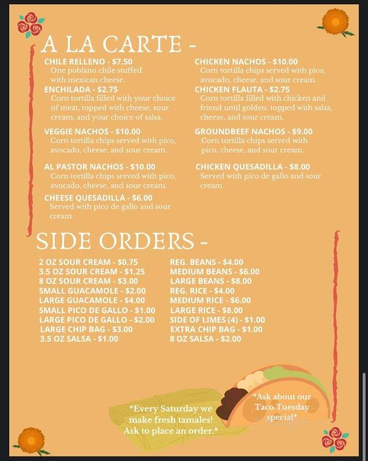 Maria's Authentic Mexican Restaurant - North Bend, OR menu_pic