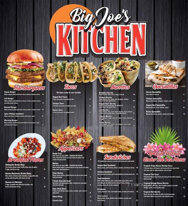 Big Joe's Kitchen - Los Angeles, CA menu_pic