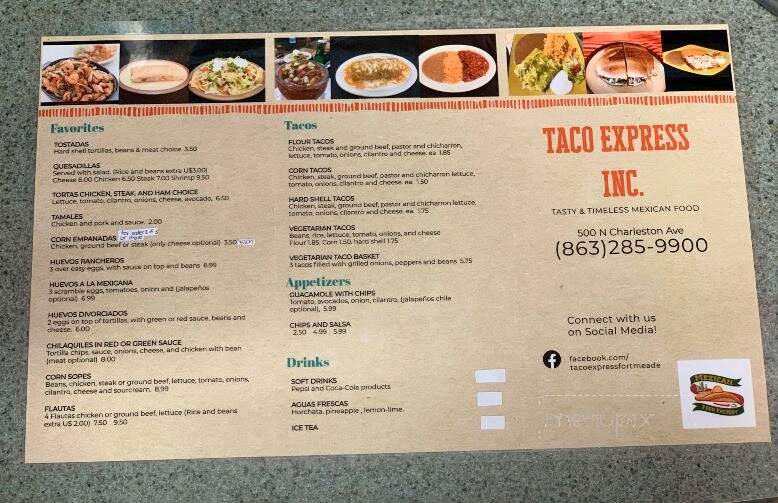 Taco Express - Fort Meade, FL menu_pic