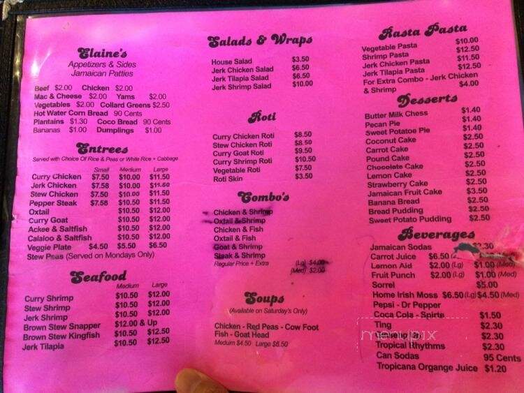 Elaine's Kitchen - Dallas, TX menu_pic
