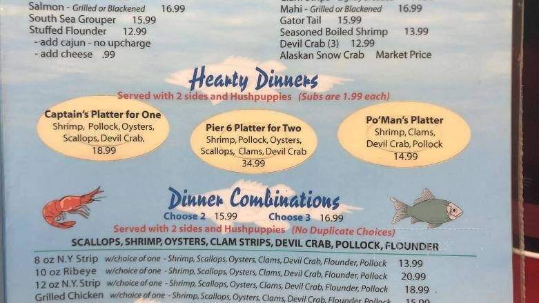 Pier 6 Seafood & Steak House - Macclenny, FL