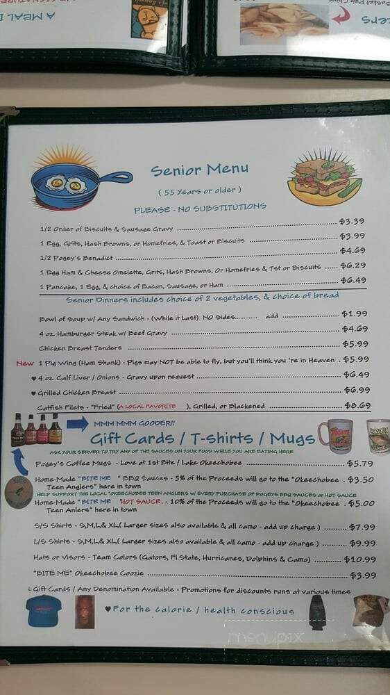 Pogey's Family Restaurant - Okeechobee, FL menu_pic