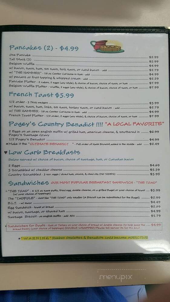 Pogey's Family Restaurant - Okeechobee, FL menu_pic