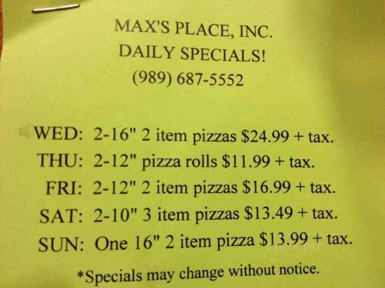 Max's Place - Sanford, MI menu_pic