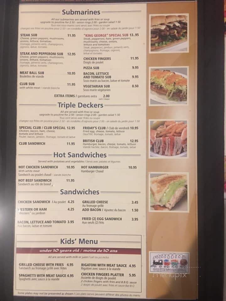 King George Family Restaurant & Pizzeria - Cornwall, ON menu_pic