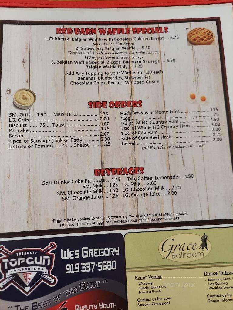 Red Barn Grill - Angier, NC menu_pic