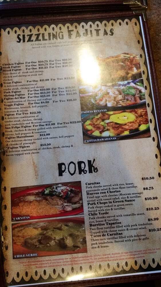 El Pueblo - Walterboro, SC menu_pic