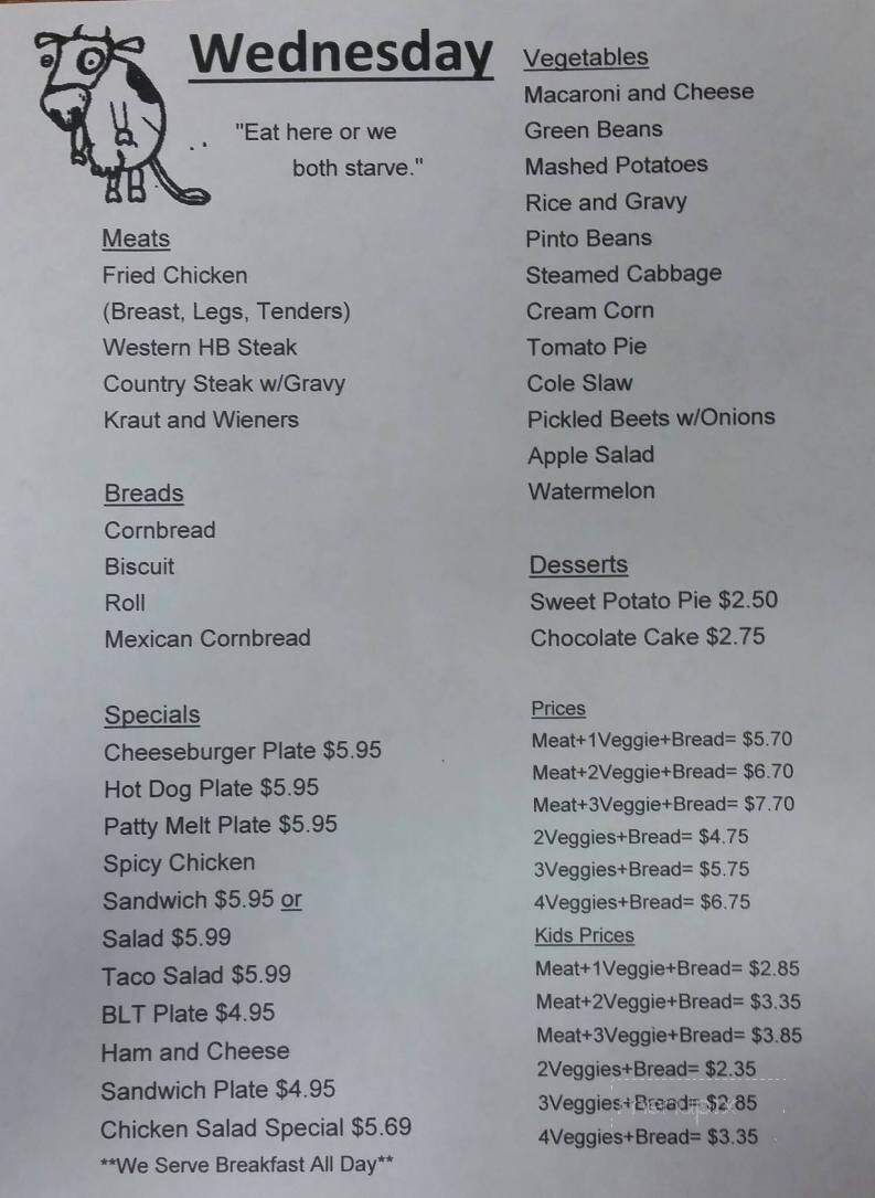 Kountry Kupboard - Walhalla, SC menu_pic