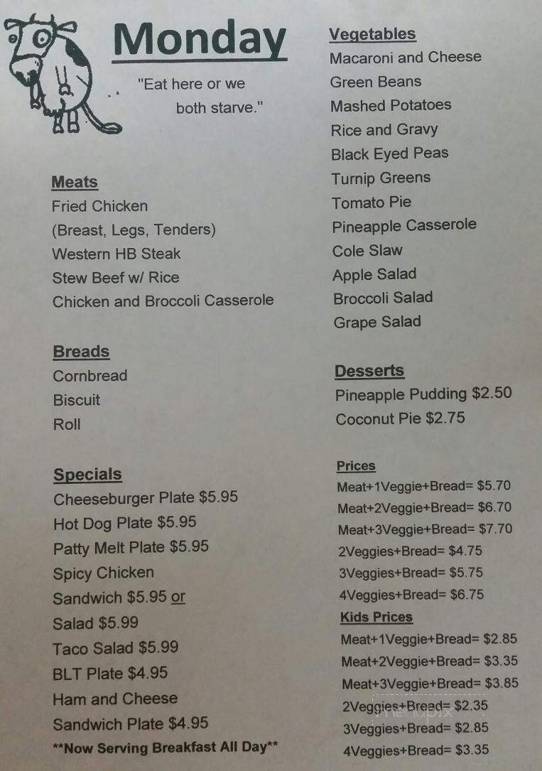 Kountry Kupboard - Walhalla, SC menu_pic
