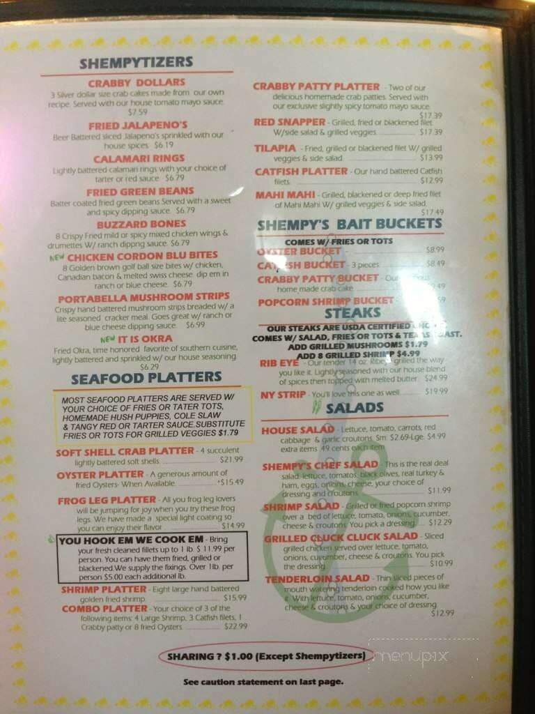 Shempy's Grill - Rockport, TX menu_pic
