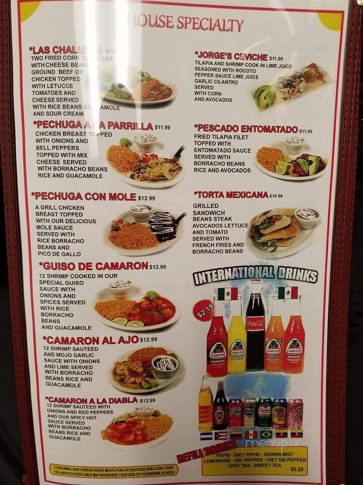Jorge's Mexican Kitchen - Jones, OK menu_pic