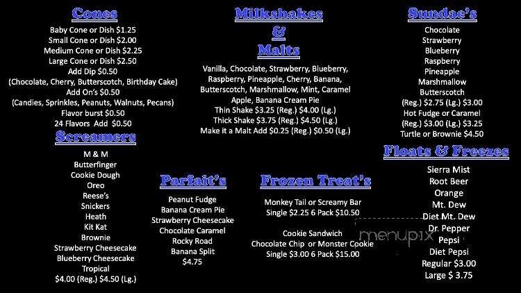 I Scream U Scream - Lisbon, ND menu_pic