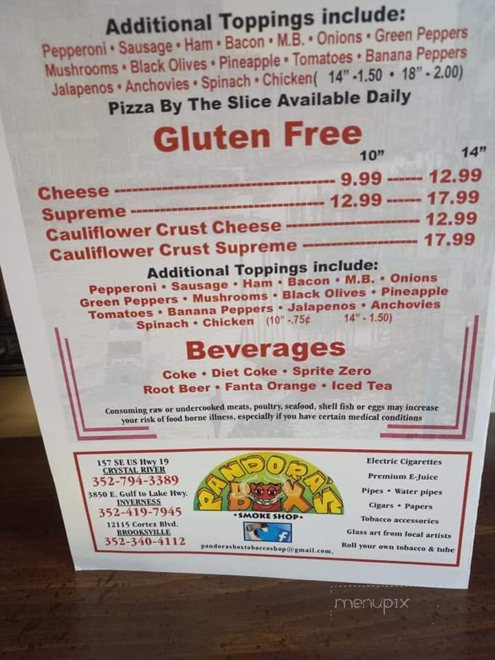 Schiano Pizza - Crystal River, FL menu_pic