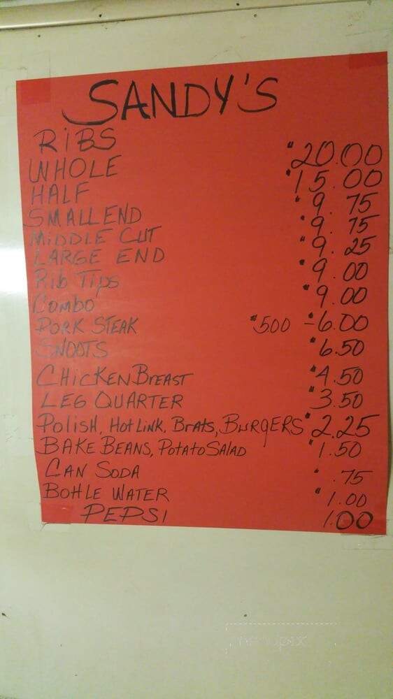 Sandy's Bb Que - East Saint Louis, IL menu_pic