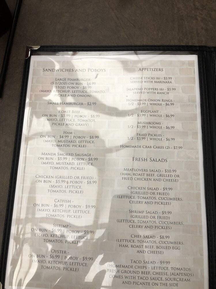 Connie's Restaurant - Ponchatoula, LA menu_pic