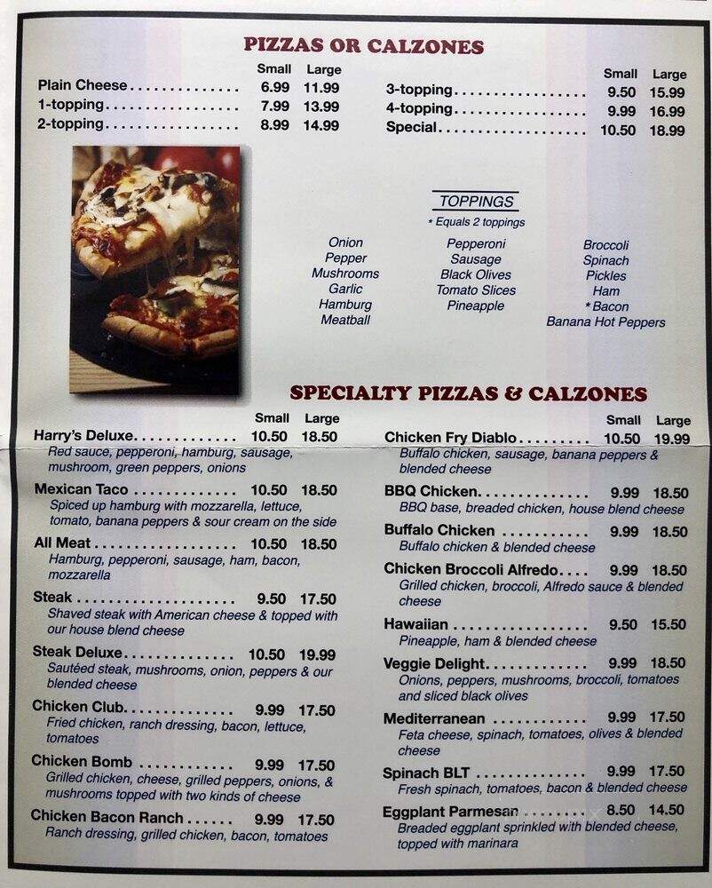 Harry's Famous Pizza - Douglas, MA menu_pic