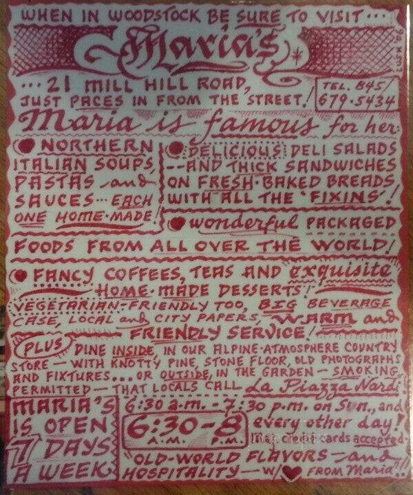Maria's Bazar - Woodstock, NY menu_pic