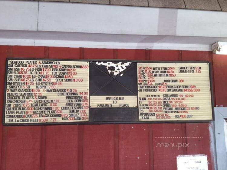 Pauline's Place - Saint Pauls, NC menu_pic