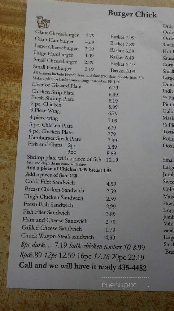 Burger Chick - Manning, SC menu_pic