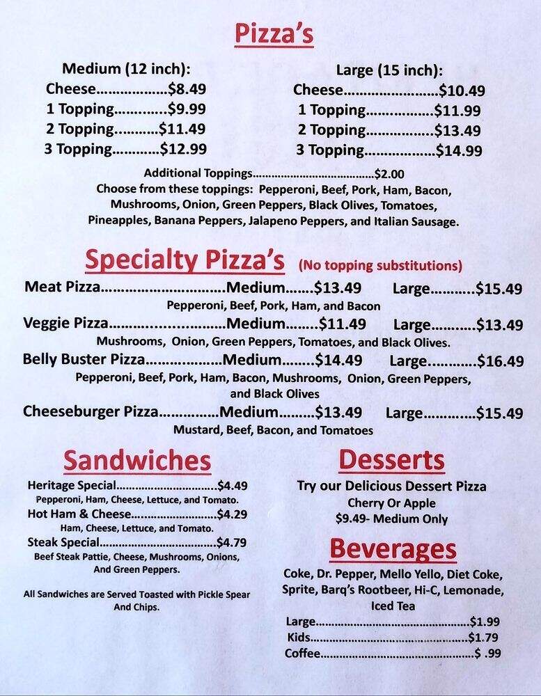 Heritage Pizza - Jellico, TN menu_pic