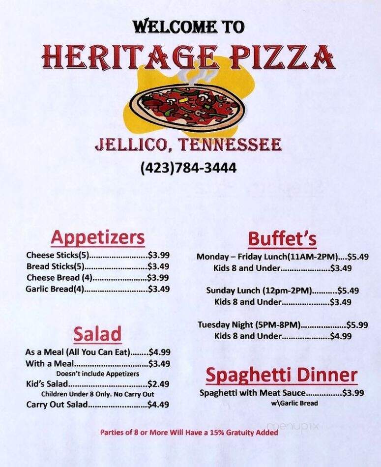 Heritage Pizza - Jellico, TN