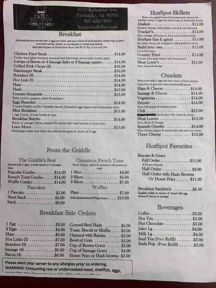 Hotspot Cafe - Fairbanks, AK menu_pic