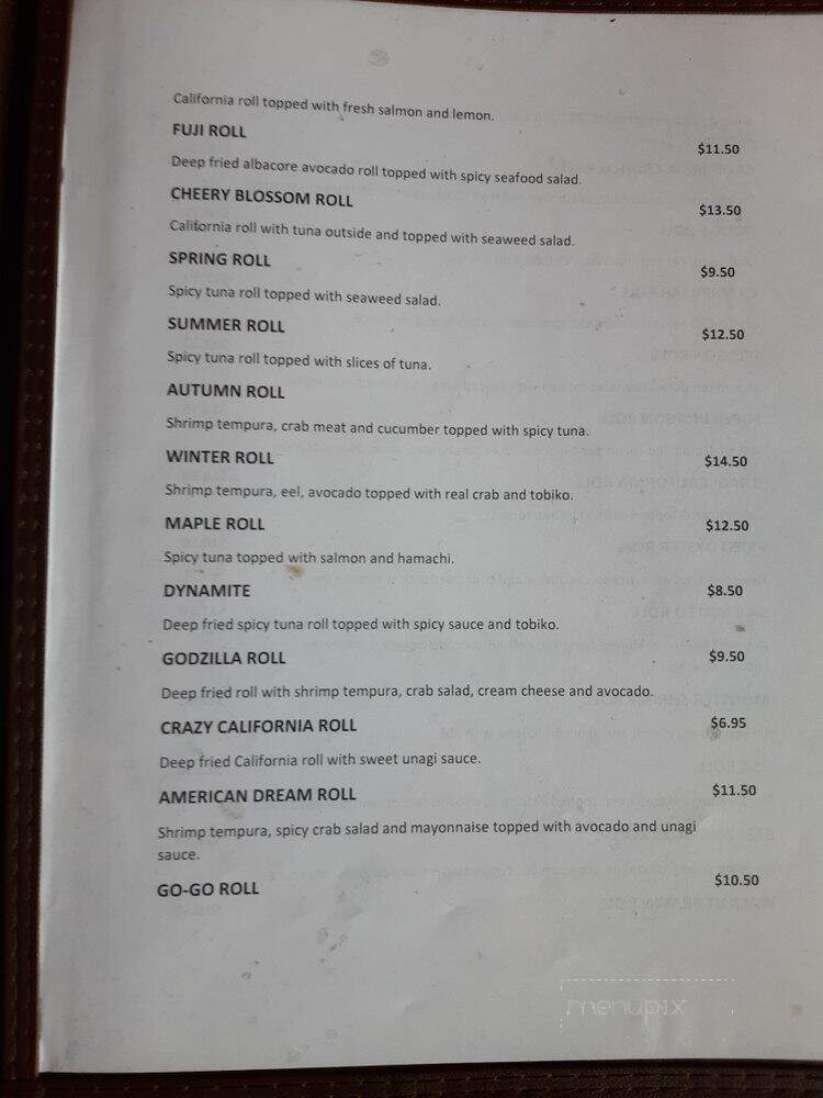 Towada Sushi - San Mateo, CA menu_pic