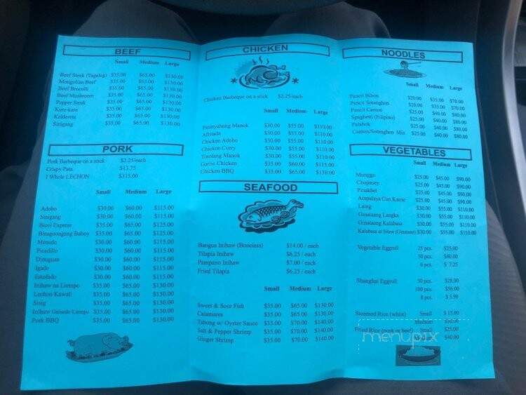 Sawali Grill - Anaheim, CA menu_pic