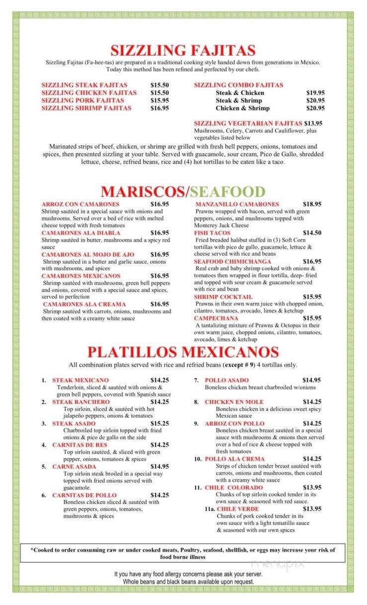 Manzanillo - Sherwood, OR menu_pic