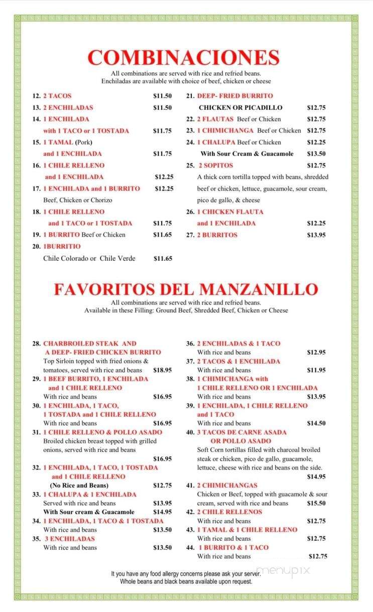 Manzanillo - Sherwood, OR menu_pic