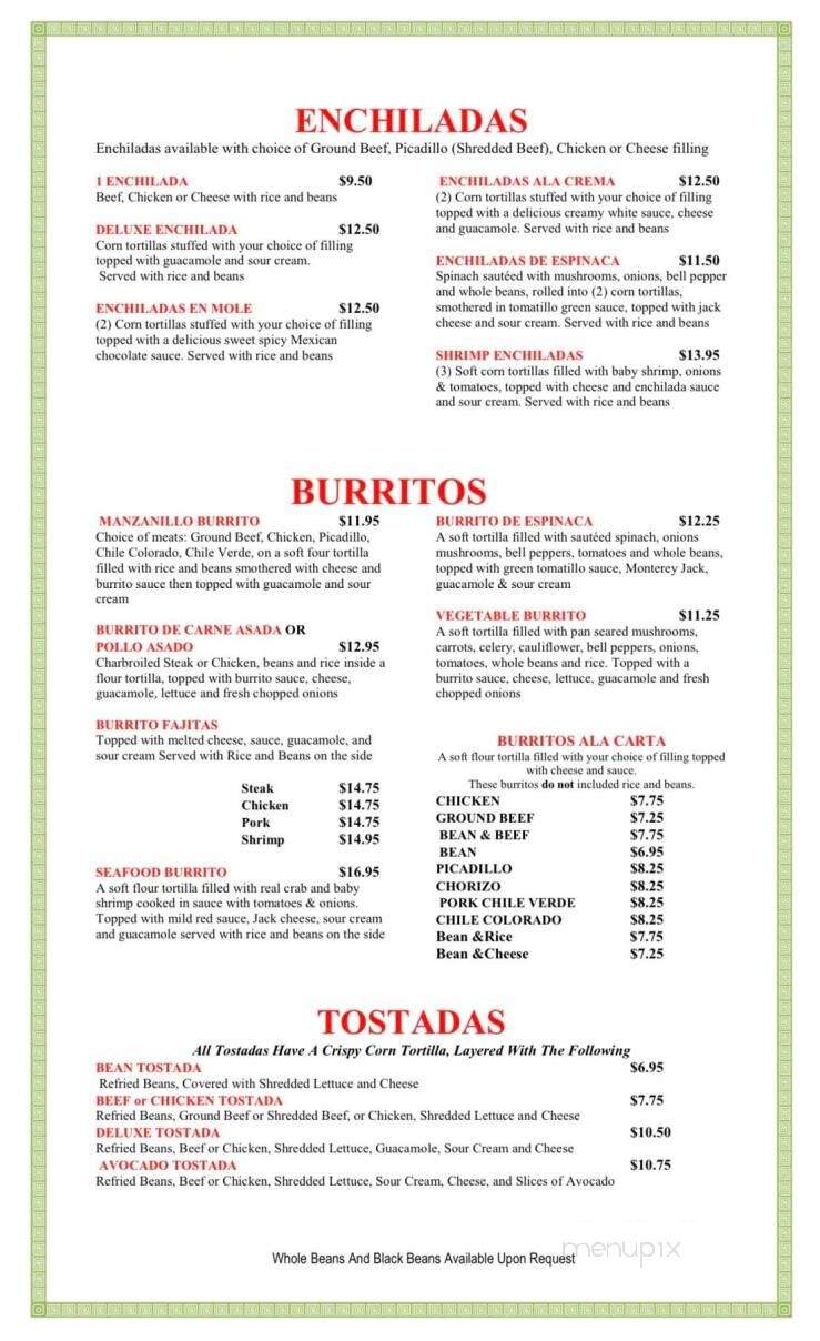 Manzanillo - Sherwood, OR menu_pic