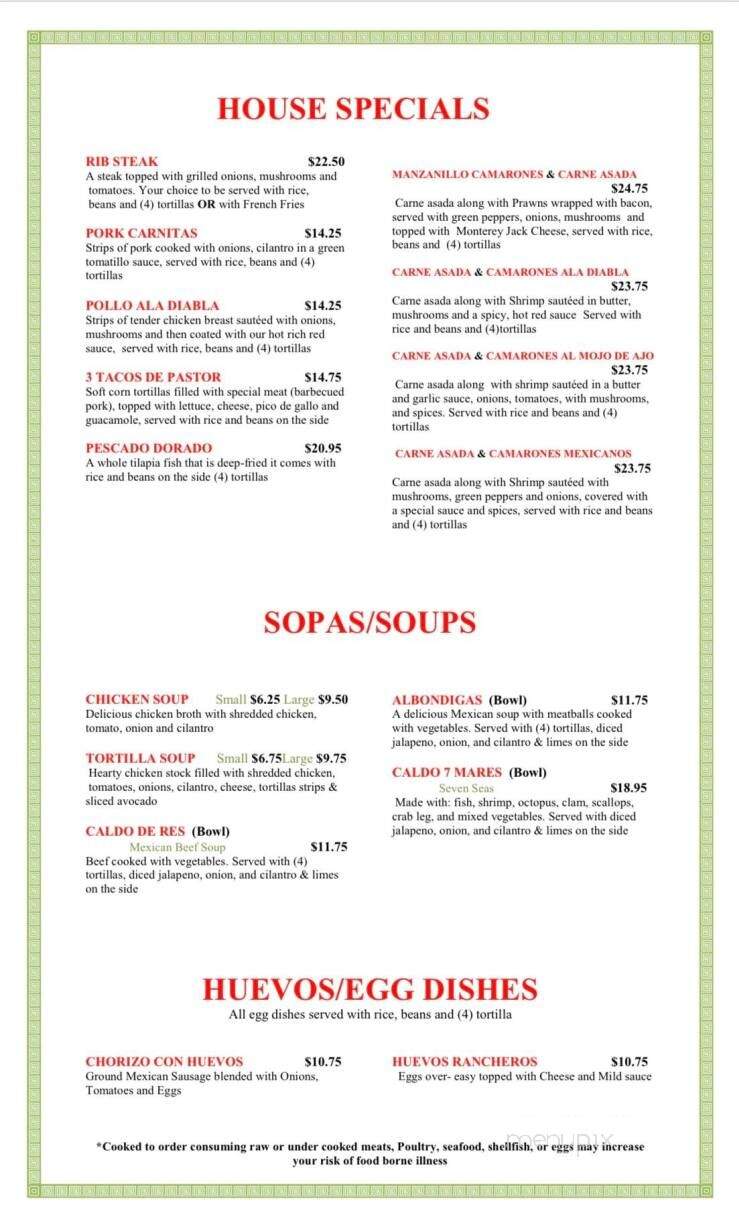 Manzanillo - Sherwood, OR menu_pic