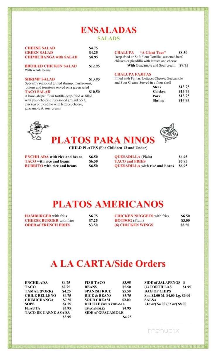 Manzanillo - Sherwood, OR menu_pic