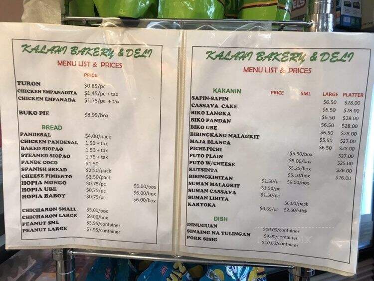 Kalahi Bakery - Walnut, CA menu_pic