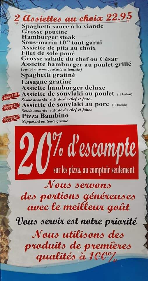 Bellarive Pizzeria Restaurant - Salaberry-De-Valleyfield, QC menu_pic
