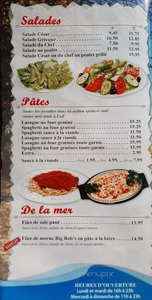 Bellarive Pizzeria Restaurant - Salaberry-De-Valleyfield, QC menu_pic