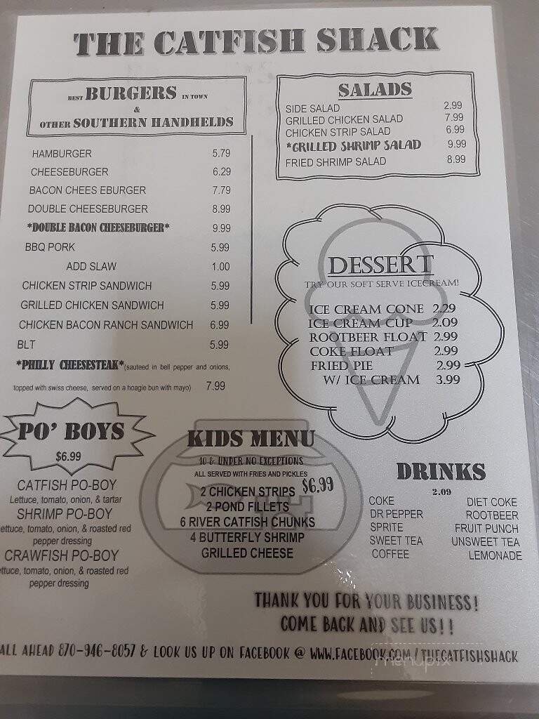Catfish Shack - De Witt, AR menu_pic