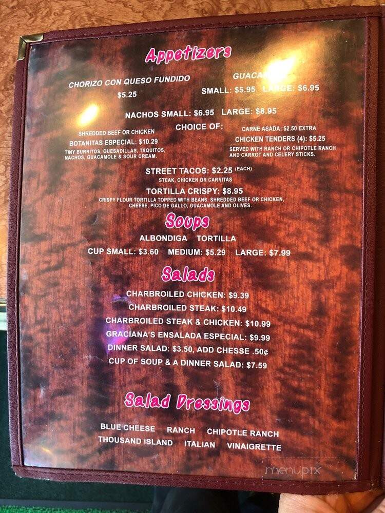 Graciana Mexican Deli - San Fernando, CA menu_pic