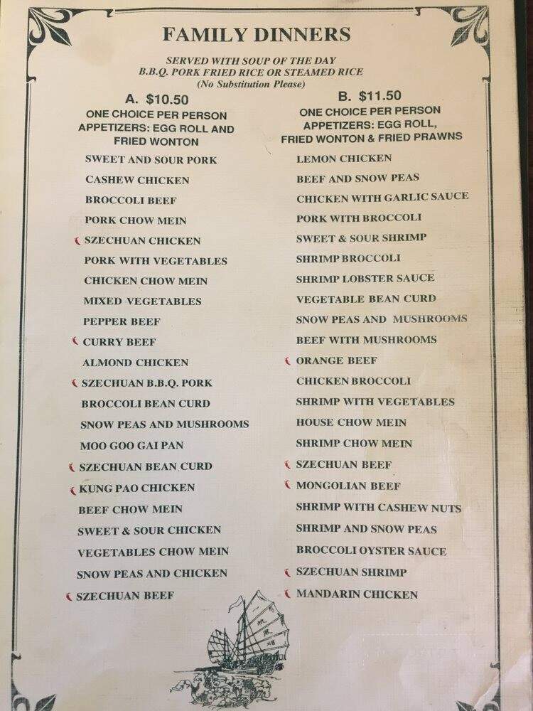 Williams Chinese Restaurant - Williams, CA menu_pic