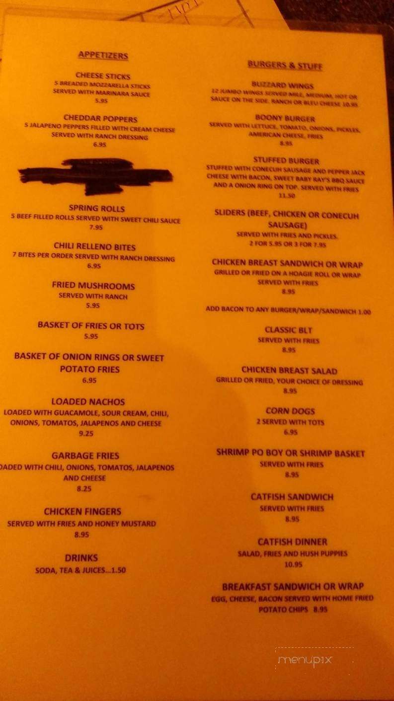 Boondocks Bar & Grill - Mobile, AL menu_pic