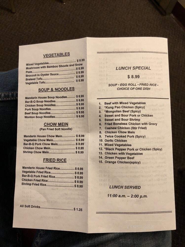 Mandarin House - Richland, WA menu_pic
