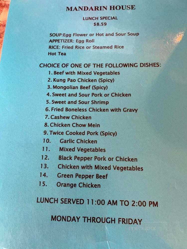 Mandarin House - Richland, WA menu_pic