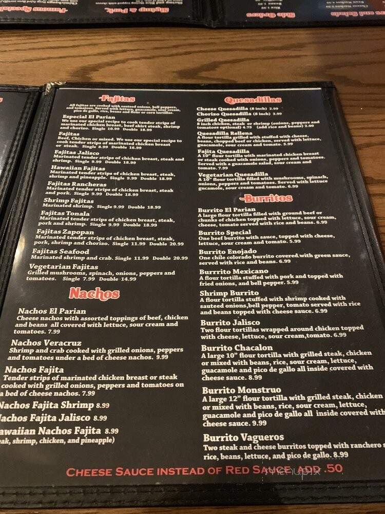 El Parian - Pine Bluff, AR menu_pic