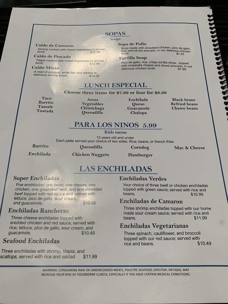 Casa Del Tequila - Tulsa, OK menu_pic